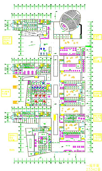 某地四层某医院综合楼设计平面设计图_图1