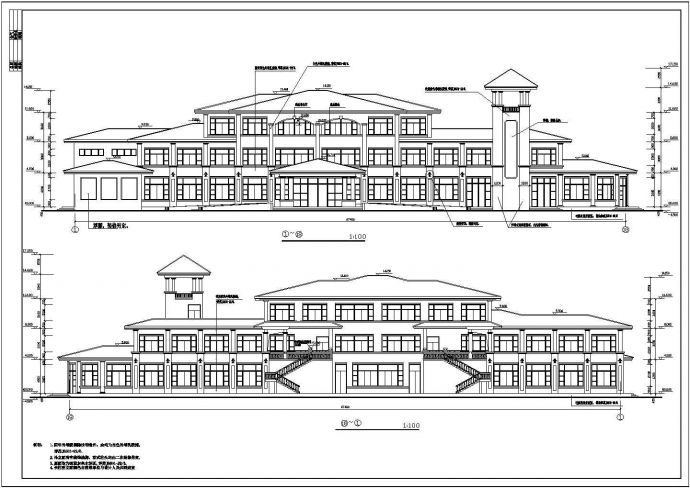 某地小区高档会馆建筑方案设计图_图1