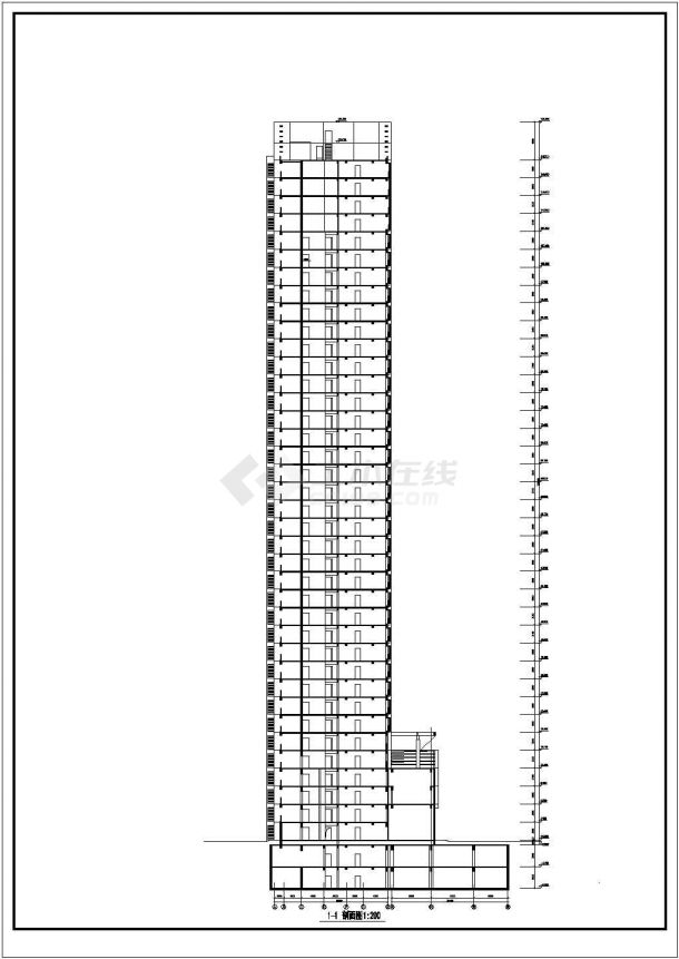 某地大厦建筑工程建筑施工方案设计图-图二
