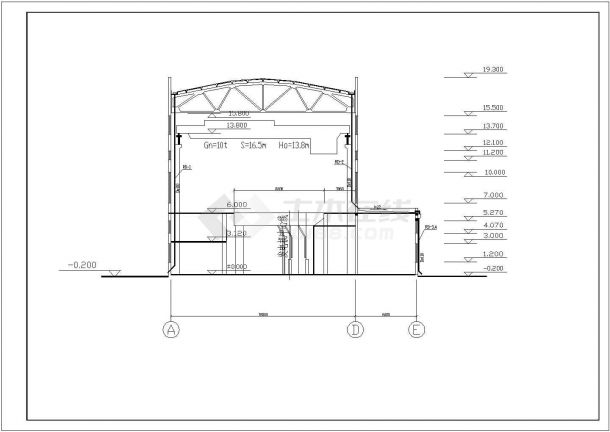 某地区电厂汽机房给排水设计施工图-图二