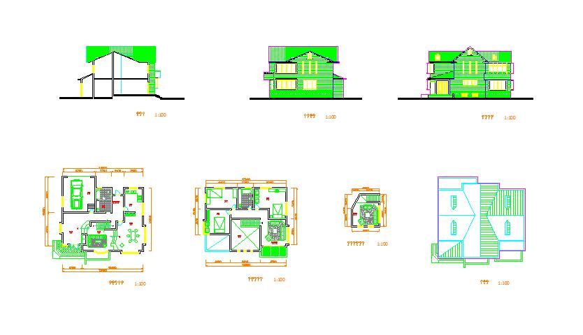 日式风格二层清新农村房屋建筑户型图