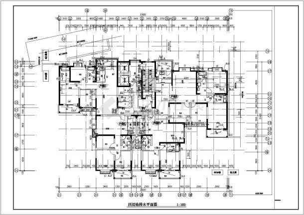 某地区二十八层住宅楼给排水设计图-图二