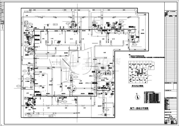 某仓库地下室电气平面及系统平面设计图-图一