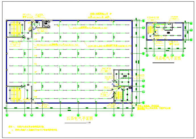 四层框架式厂房电气设计施工图（含说明）_图1