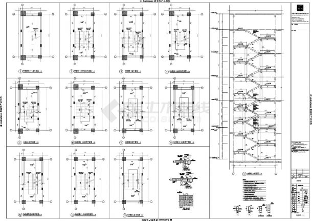 拉萨市白定医院项目一期工程-西藏某医院楼梯结构CAD图.dwg-图一