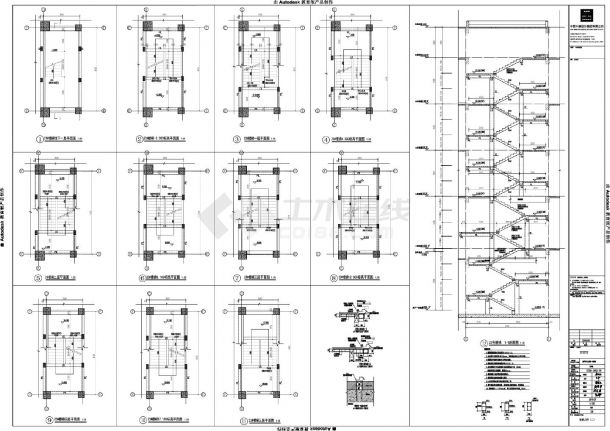 拉萨市白定医院项目一期工程-西藏某医院楼梯结构CAD图.dwg-图二