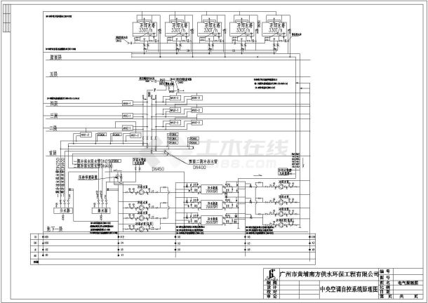 中央空调自控系统控制原理图纸（共一张）-图一