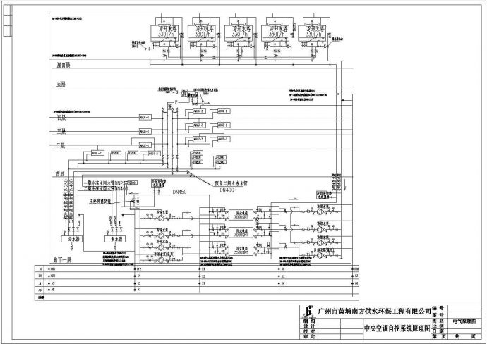 中央空调自控系统控制原理图纸（共一张）_图1