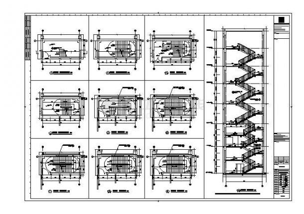 楼梯CAD平面设计详图-图一