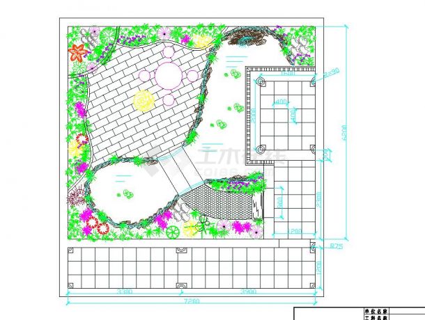 本资料为某地小型私家花园绿化设计配置详图,其包含的内容为平面图等