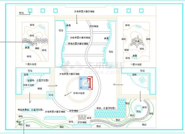 某地小型屋顶花园景观设计平面详图-图二