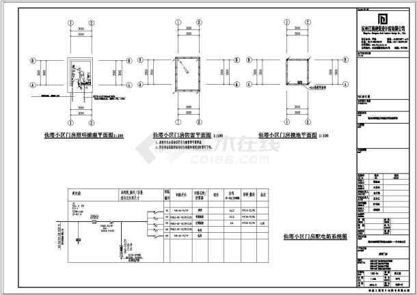 某地小区新建门房电气设计施工图纸-图一