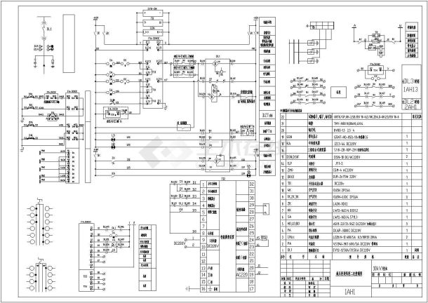 10KV高压三合二含备自投一二次原理电气施工图-图二
