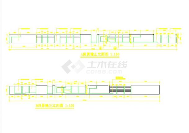 某地大渡河路围墙改造景观规划施工图-图二