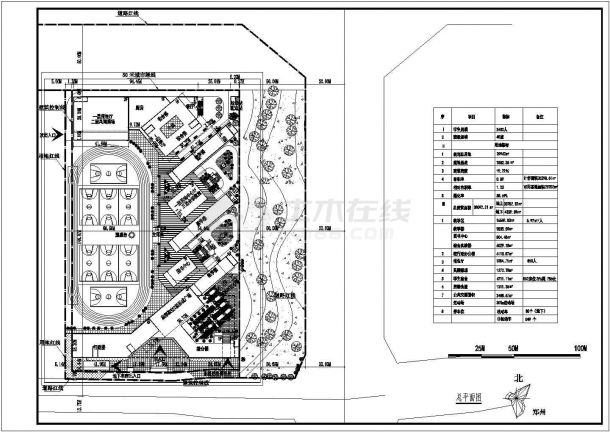 某48班中学建筑平面方案设计图纸-图一