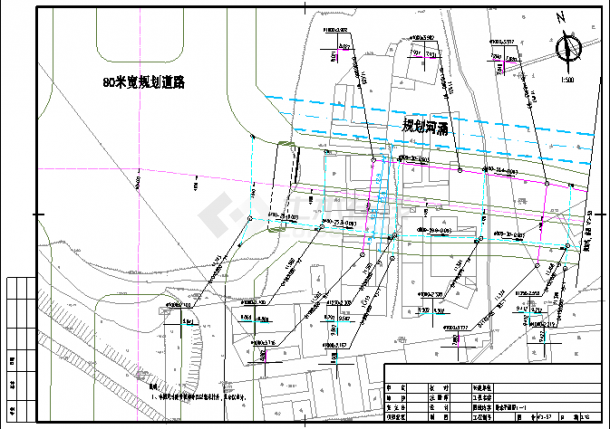 某城市市政道路给排水改造设计施工图-图一