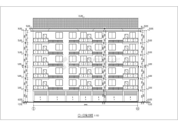 某六层农村安置房建筑施工图（含车库）-图二