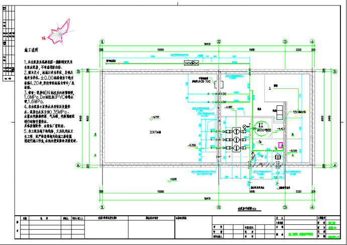 某地区工业厂房生活水泵房给排水施工图_图1