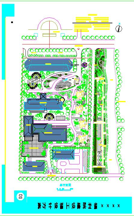 某地小型福利院景观设计总平面详图_图1