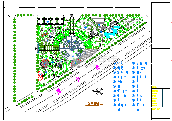 某地小型休闲公园景观设计平面详图-图一