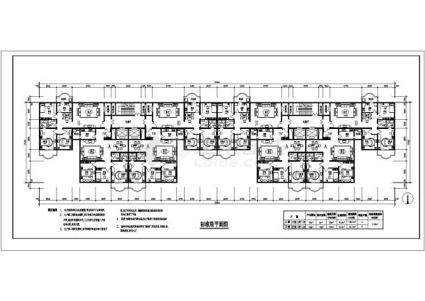 某小高层住宅方案建筑标准层平面图-图一