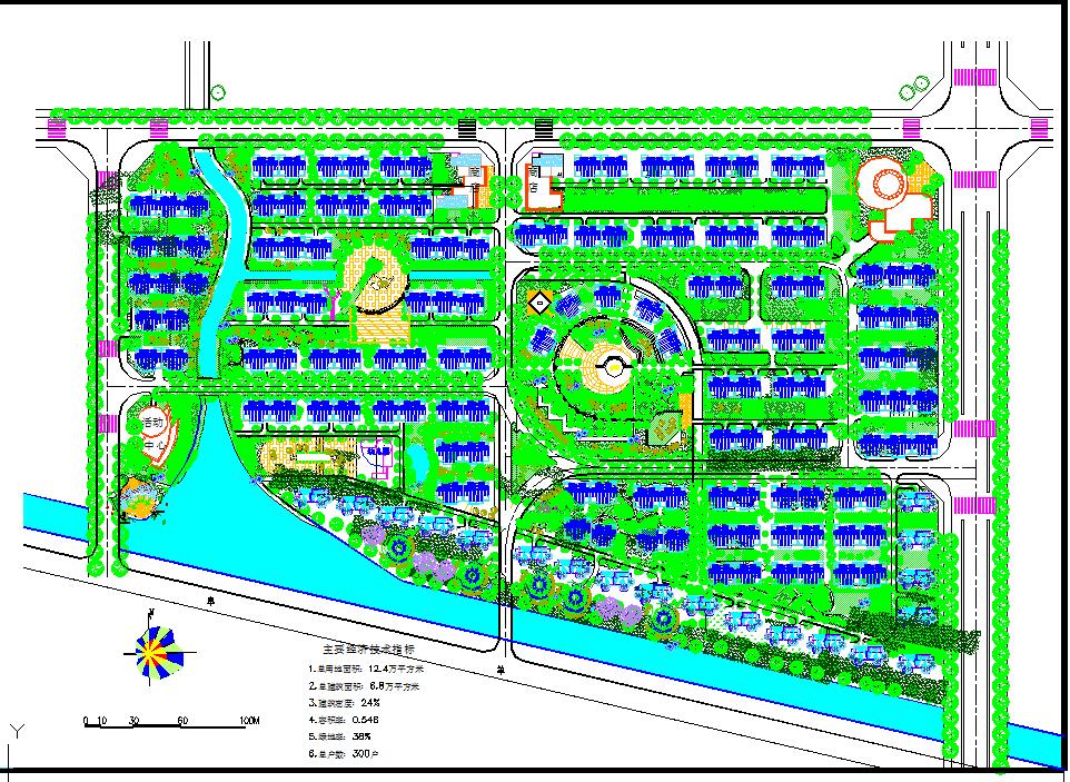 某地镇兴庄中心村园林景观设计规划图