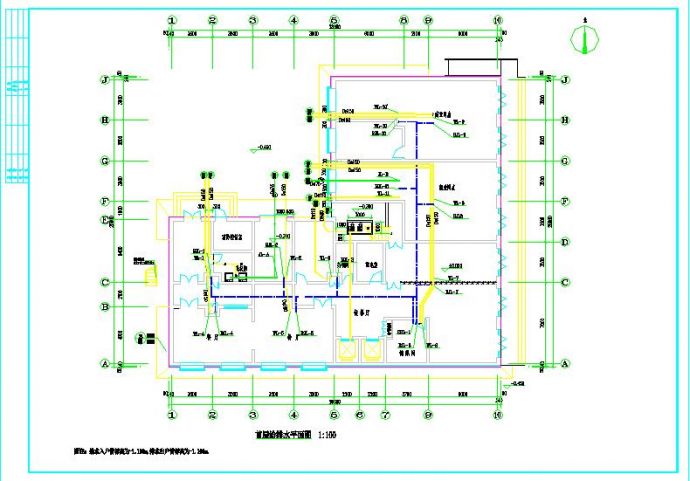 某地区六层酒店给排水设计施工图纸_图1