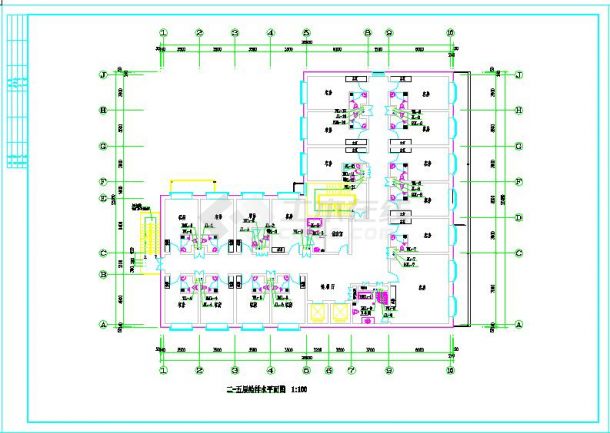 某地区六层酒店给排水设计施工图纸-图二