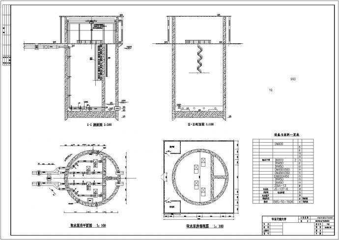 水厂取水泵站给排水施工设计工程图_图1