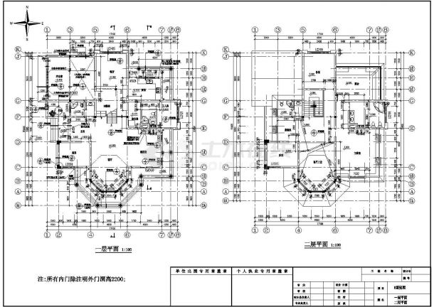 某B型别墅建筑设计施工总图（17.10*20.01）-图二