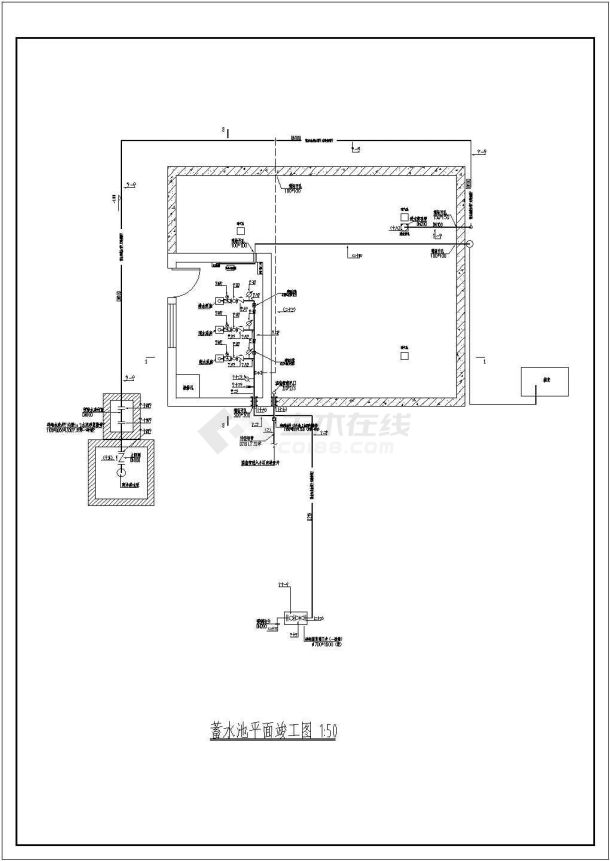 某城市小区水泵房及蓄水池安装竣工图-图二