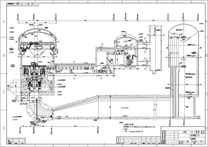 某大型水电站厂房给排水布置设计图纸_图1