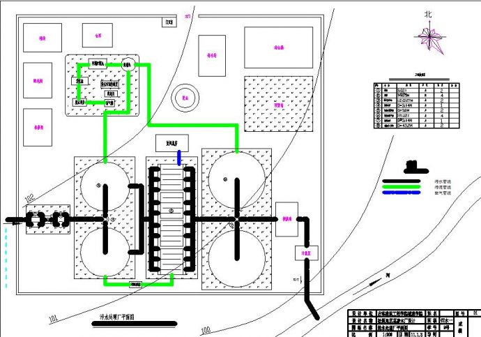 某地污水处理厂平面及布置设计图纸_图1