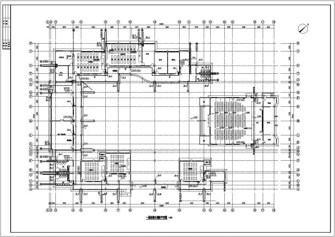 某五层中学综合楼框架结构给排水设计图_图1