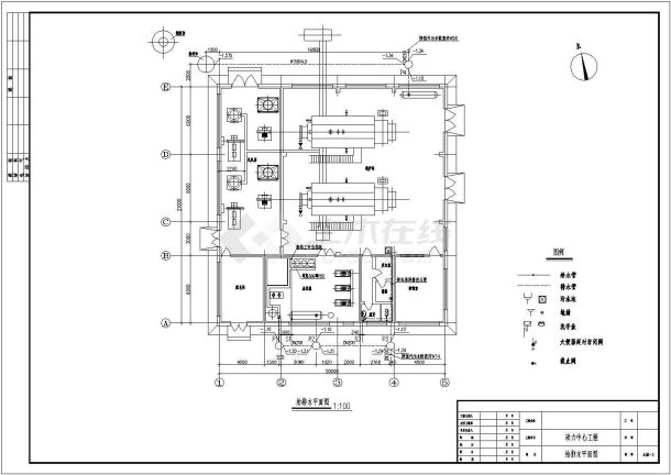 某地工业厂区动力中心工程给排水施工图-图二