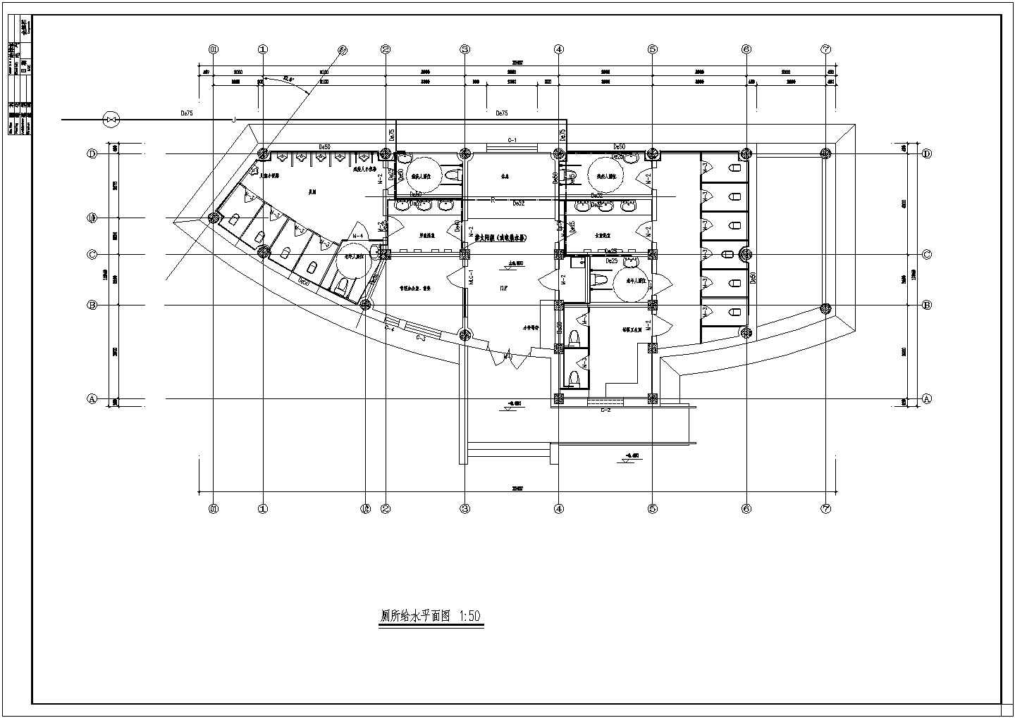 某地区公共厕所给排水设计施工图纸