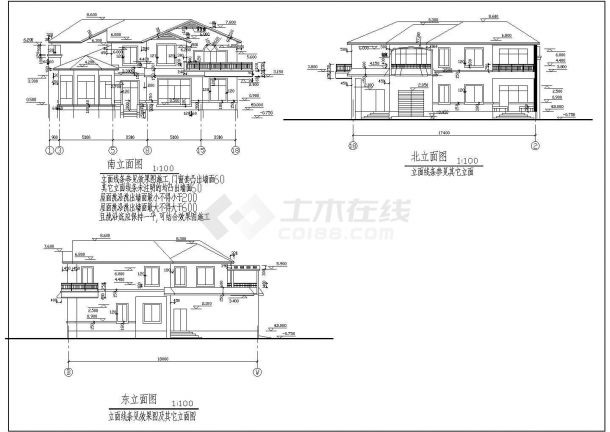 全套二层别墅建筑结构设计施工图纸-图一