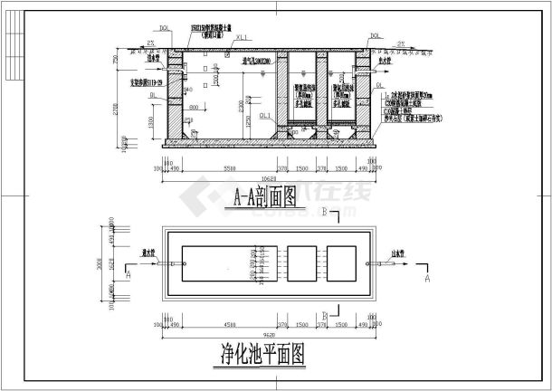 某地简易化粪池完全设计施工图（共5张）-图一