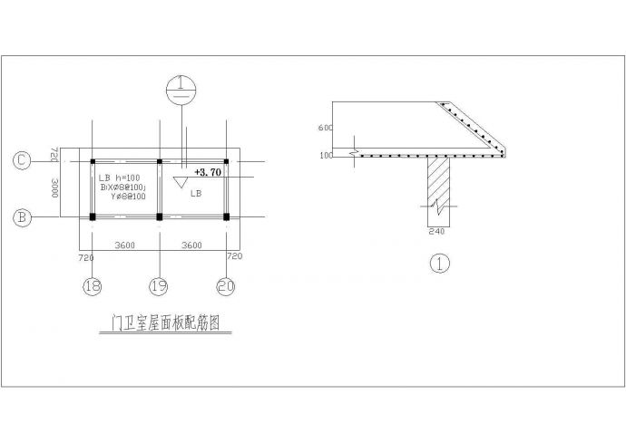 某小学大门改造基础平面施工设计图_图1