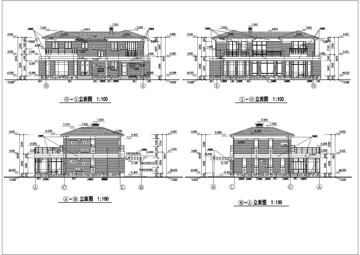 砖混大方二层可做双拼房屋建筑设计图
