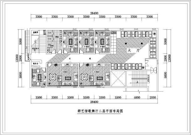 某地群艺馆KTV包房装修设计详图（全套）-图一