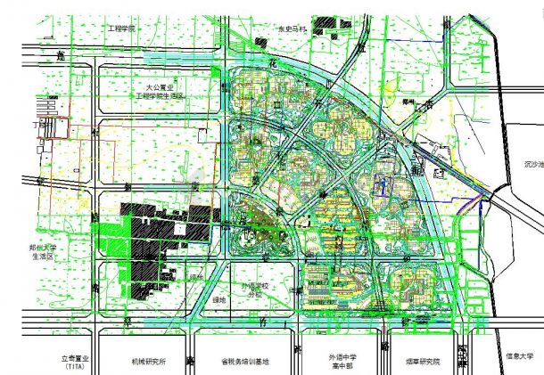 某信息产业基地路网园林景观设计图-图一