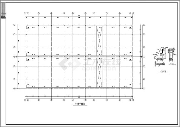 某地轻型钢结构厂房建筑结构施工图-图二