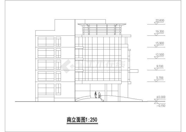 某五层U字型酒店建筑设计图（共9张）-图一