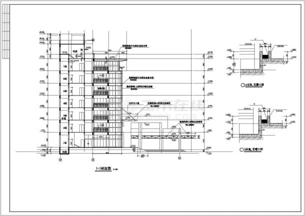 办公楼钢筋混凝土框建筑架结构设计图-图二
