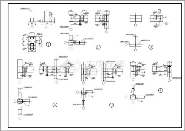 本田展示厅钢建筑结构全套设计布置图-图一