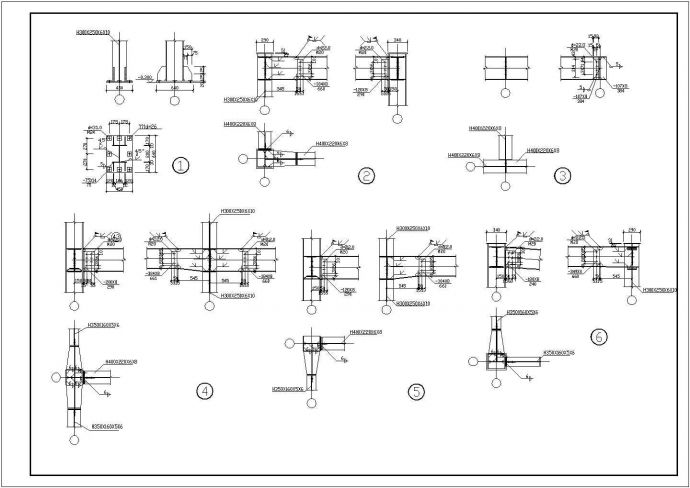 本田展示厅钢建筑结构全套设计布置图_图1