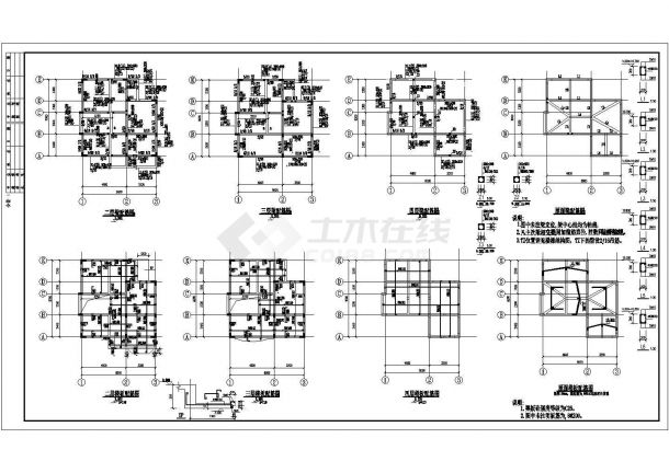 民用二层别墅砖混结构全套施工设计图-图二