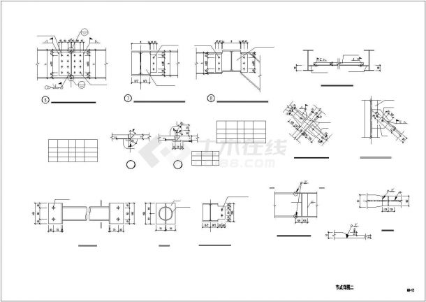 厂房屋面钢建筑结构施工平面全套图纸-图二
