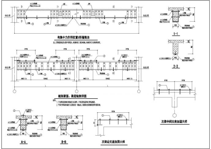 某地混凝土钢结构加固大样图纸（共一张）_图1